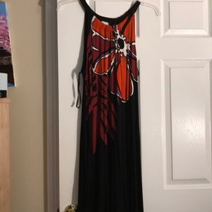 Lame Bryant floral halter dress